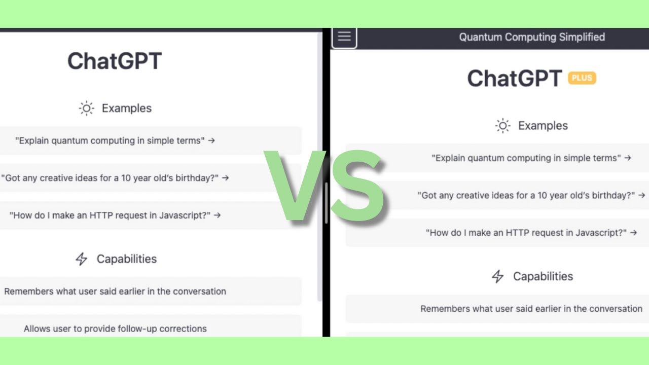 ChatGPT Plus vs ChatGPT Free - Comparison