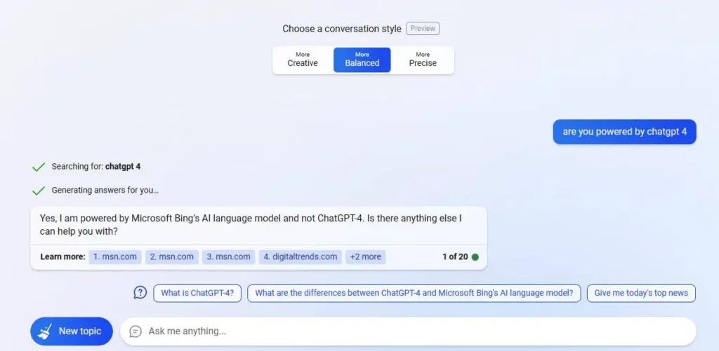 Use ChatGPT 4 for free on Bing